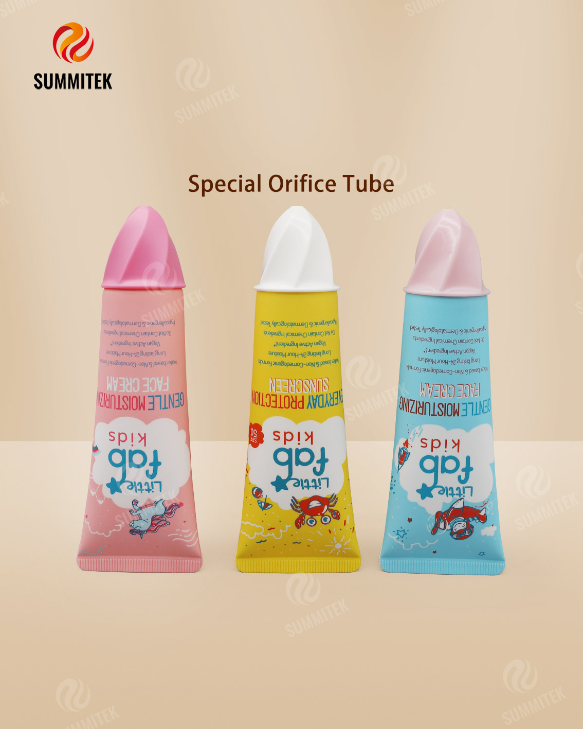 아이스크림 푸시온 캡이 포함된 어린이용 자외선 차단제 및 모이스처라이저 튜브
